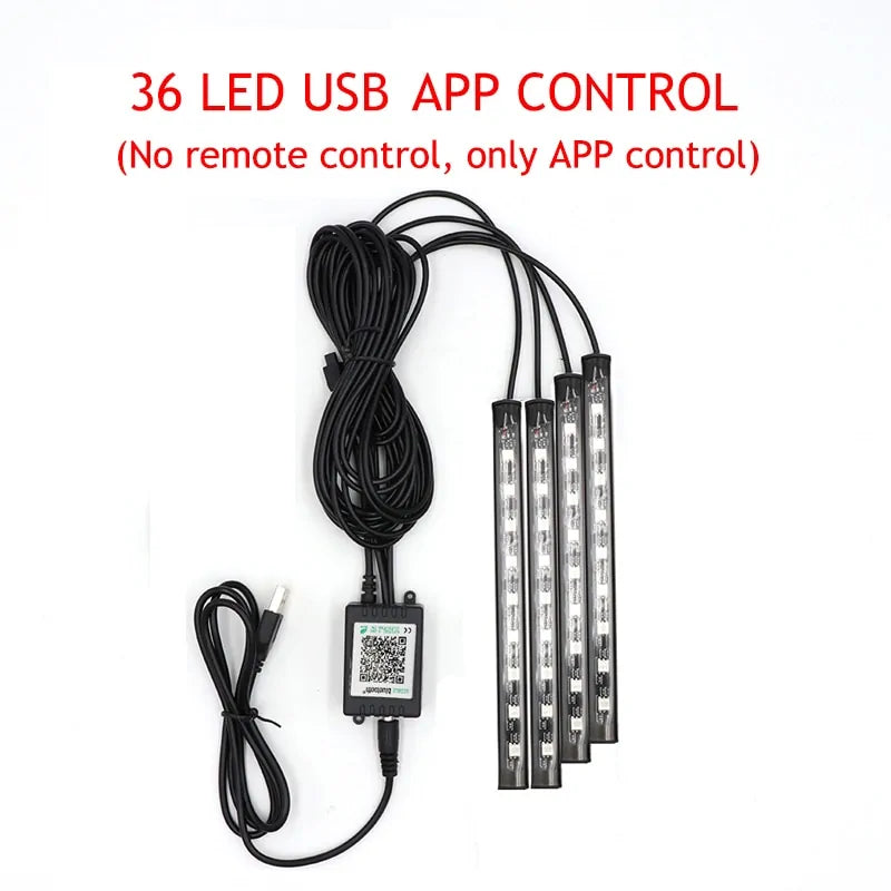 LED Car Foot Light Ambient Lamp with Wireless Remote