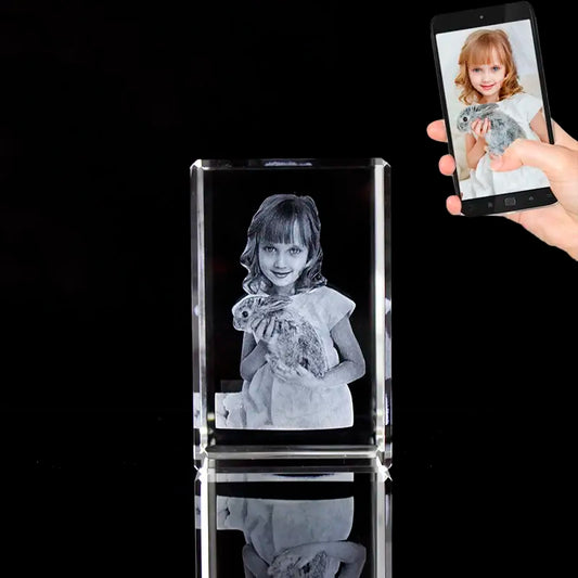 Personalized 3D Laser Engraved Crystal Photo Frame